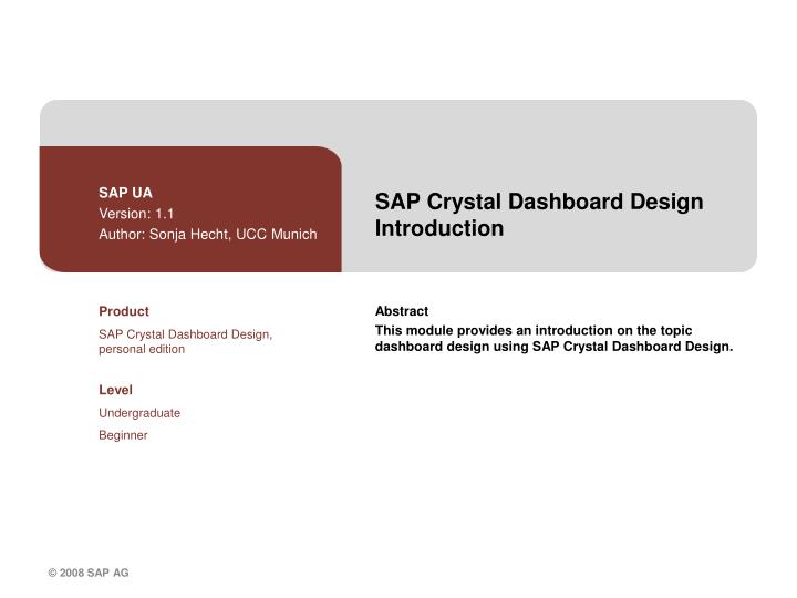 sap crystal dashboard design